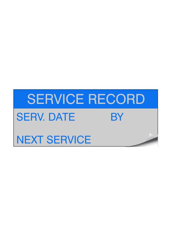 Service Record - Aluminium Foil 38mm x 15mm Labels Stickers - Price per Pack of 140 Labels (P/NO. 7827345AMZ)