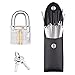 Practice Lock,DUUDO Padlocks Crystal Cutaway Training Tools Lock Picks Set with 15 pcs Keys