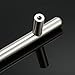 Stainless Steel Kitchen Cabinet Handles 25 Pack - Solid Bathroom Vanity Handles 3 Inch Drawer Pulls Hardware for Dresser Desk & Furniture - Euro Style Replacement Brushed Nickel Drawer Pulls