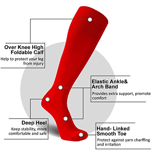 image for Pro Soccer Socks, FOOTPLUS Over Knee High School Uniform Socks, Long H