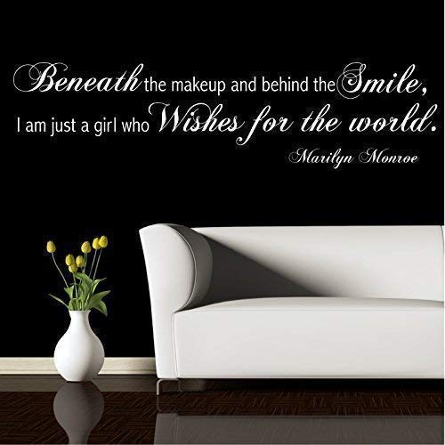 Marilyn Monroe Wish Wall Quotes Wall Art Stickers Decal Transfer Mural Stencil WSD526