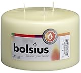 BOLSIUS 3 Wick Ivory Pillar Candles - 50 Hours Burning Time Candle Set - 4-inch x 6-inch Dripless Candle - Perfect for Wedding Candles, Parties and Special Occasions