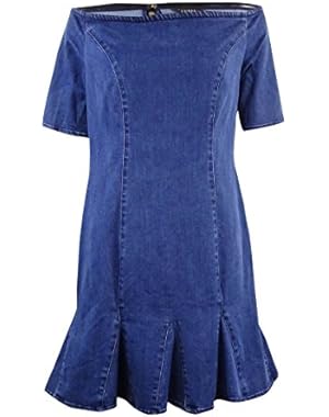 Women's Off the Shoulder Denim Dress