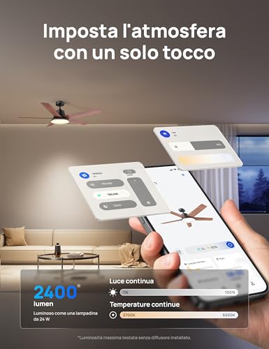 DREO 52" Smart Ceiling Fan LED Light with Adjustable Shades and Dimmable, 12 Speed, 3 Modes, 12h Timer, Silent DC Motor, with Remote Control/APP/Alexa