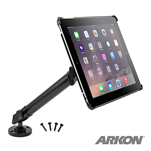 Custom Fit iPad 4, 3, 2 Holder with Heavy-Duty Drill-Base Mount with 10" Arm