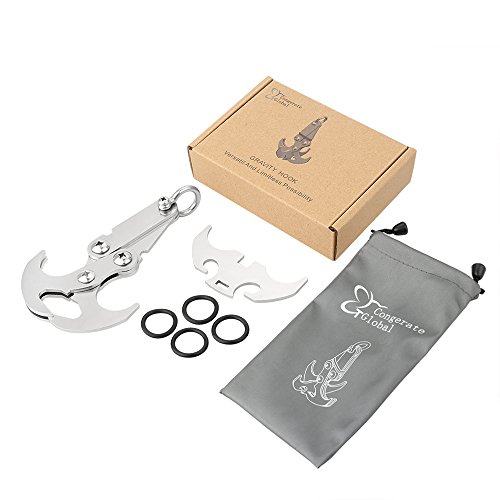 Gravity Hook - A High Performance Grappling Hook Multifunctional Stainless Steel Survival Folding Gr