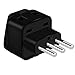 US to Italy Power Plug Adapter, UROPHYLLA Type L Outlet Travel Power Adapter for Italy, Chile, Ethiopia, Lybya, Syria, Tunisia, Uruguay - 3 Pack & Grounded 2 in 1 [Black]