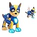 Paw Patrol Mighty Pups Chase Figure with Light-up Badge and Paws with Bonus 12 Stickers Sheet Bundle (2 Items)