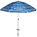 Tommy Bahama Sand Anchor 7 feet Beach Umbrella with Tilt and Telescoping Pole (Blue/White)