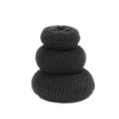 Thinkmax Ballet Dance Dancing Hair Chignon Donut Bun Ring Shaper Hair Styler Maker Black 3pcs Set