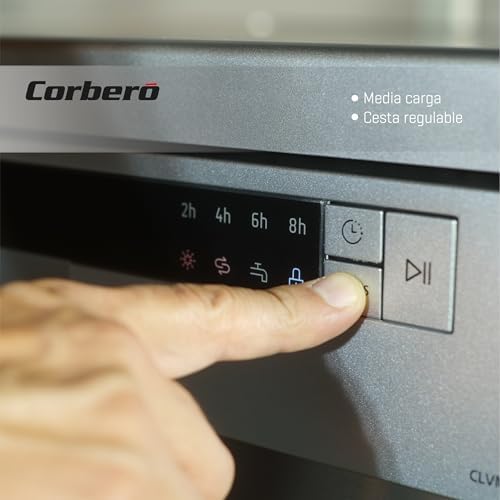 Corbero-gama de máquinas de lavar louça plus | clvm605x | 12 serviços| 6 programas com 4 temperaturas, indicadores led, cor aço inoxidável, início atrasado, meia carga, função início-pausa, 49 db, eficiência energética e