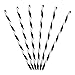 Dakoufish 12 Piece 9 Inch Reusable Plastic Thick Drinking Straws BPA Free Mason Jar Straws Big Stripe (9inch Black)