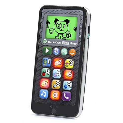 41c4GjMkfkL - LeapFrog Chat and Count Emoji Phone, Black