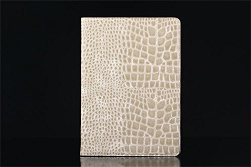 Apple Ipad Air 2 Case Borch Fashion Luxury Crocodile Pattern Leather Multi-function Protective Leather Light-weight Folding Flip Smart Case Cover for for Ipad Air 2 (Gray)