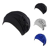 Ever Fairy 3 Colors Pack Chemo Cancer Head Scarf Hat Cap Ethnic Cloth Print Turban Headwear Women Stretch Flower Muslim headscarf (3 colors back-A)