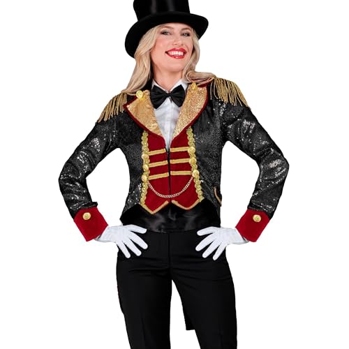 W WIDMANN MILANO Party Fashion 60980 Paillettenfrack Zirkusdirektor Sequin Frack Circus Director, Black, XXL