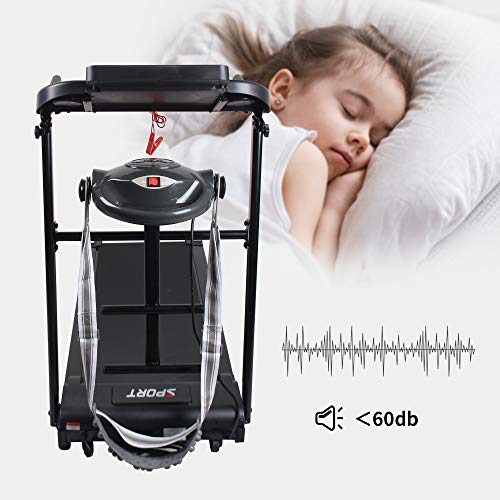 OUTDOOR DIAMOND 50\'\'Folding Treadmill Easy Assembly Fitness Motorized Running Machine LCD Display Hi-Fi Audio 2.0 HP Power-Low Noise for Home Use with Massager Belt