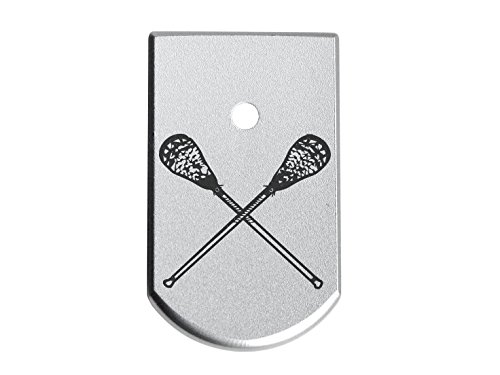 NDZ Performance for Sig Sauer P226 Magazine Base Plate 9MM .40 .357 Silver Lacrosse Sticks Crossed