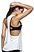 Indrah Women's Performance Fitness Workout Racerback Tank Top, White, M