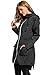 HOTOUCH Ladies Rain Mac Parka Fishtail Festival Raincoat Hooded Jacket(Black,L)