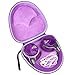 co2CREA Hard Travel Case Replacement for Silensys E7 / Meidong E7B Active Noise Cancelling Bluetooth Headphones (Black Case + Internal Purple)