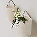 LA JOLIE MUSE Wall Hanging Storage Baskets - Set of 2 Small Cotton Rope Handle Nursery Storage Organizer with Planters
