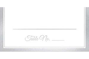 Amscan 340034 Disposable, Place Card w/Trim, Silver, 4" x 4" Unfolded 50ct