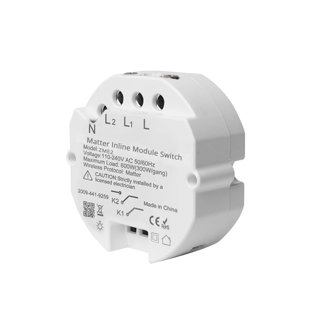 WiFi Smart Light Switch Module, Matter-Certified, 2 Way DIY Mini Switch Module, Works with Homekit Siri Google Home
