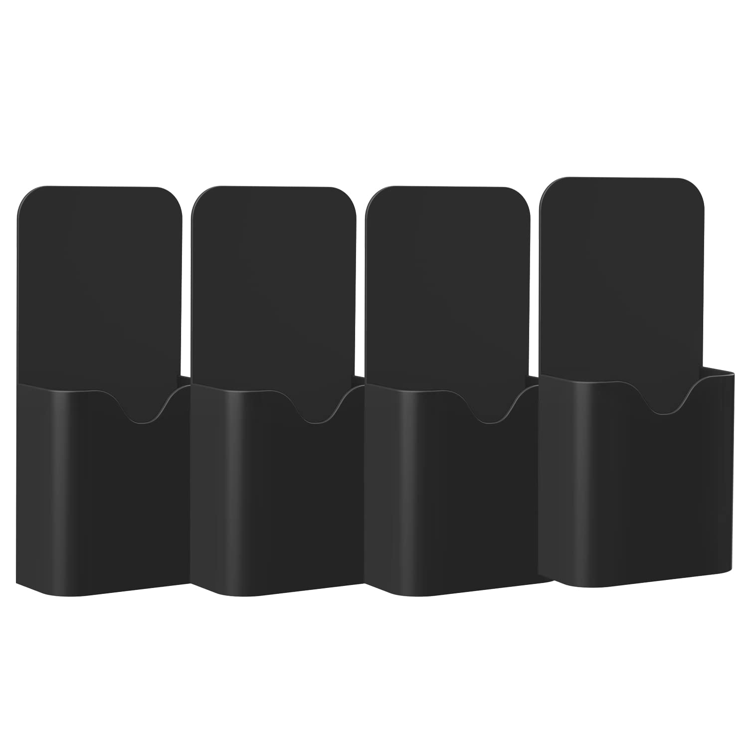 MoKo Magnetic Dry Erase Marker Holder, [4 Pack] Pen/Pencil/Magnets/Dry Erase Marker Storage Organizer for Home Refrigerator, Office Glass Whiteboard, Locker and Other Magnetic Surfaces, Black
