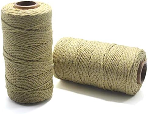YZSFIRM 2mm Cotton Twine Rope,Brown String Bakers Twine for DIY Crafts and Gift Wrapping(2 Roll 656 Feet)