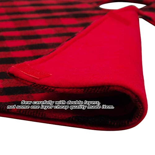 EDLDECCO Christmas Tree Skirt 48 Inches Buffalo Check Red and Black Plaid X'Mas Holiday Party Decor Ornaments