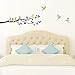 DECOWALL DA-1706 Floral Birds on Tree Kids Wall Stickers Wall Decals Peel and Stick Removable Wall Stickers for Kids Nursery Bedroom Living Room d?cor Art Branch Decoration Flying Home Murals Vinyl