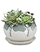 Dahlia 5.5'' Inch Rustic Drip Glazed Ceramic Planter/Succulent Pot/Plant Pot w. Saucer/Tray