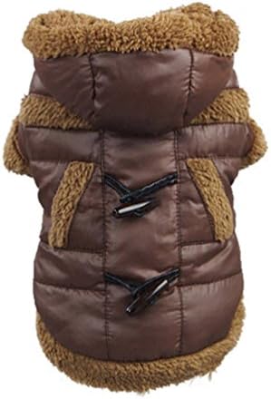 Dog Thicken Cotton Coat Horn Button Pet Puppy Jacket Clothing (XL, Brown)