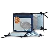 Lambs & Ivy Future All Star 4-Piece Crib Bumper - Blue, Gray, Animals, Sports