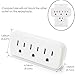 3 Outlet Wall Adapter Extender, Mini Grounded Plug Splitter, 15A/125V/1875W, ETL Listed, White, 5 Pack