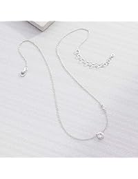 Silpada 'Marvel' Circular Cubic Zirconia Station Pendant Necklace in Sterling Silver, 16" + 2"