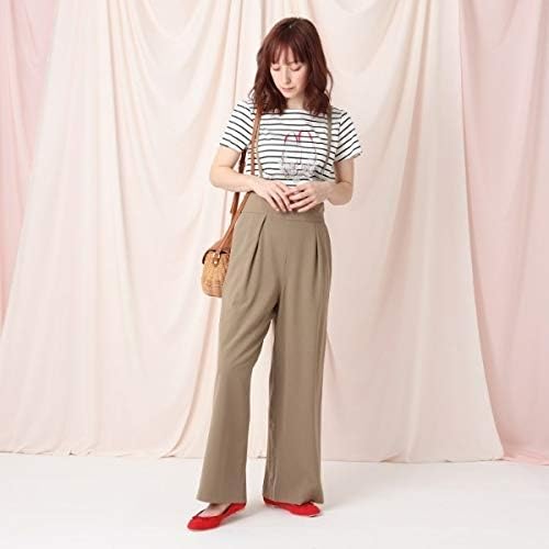 Amazon クチュールブローチ 6 9分丈パンツ Web限定サイズ Ll あり 洗える ウエストスカラスカラップ2way サスペンダーワイドパンツ レディース カーキ 027 36 S ロングパンツ 通販
