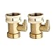 BriSunshine 2pcs Heavy Duty Brass Garden Hose Connector with Shut Off Valve 3/4 inch Solid Garden Hose Connector