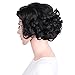 Elaco Black Hair Lace Front Wig Straight Synthetic Curls Wigs For Women Heat Friendly (A)
