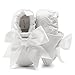 OOSAKU Baby Girl Christening Baptism Flower Lace Shoes Dance Ballerina Sneakers (0-6 Months, White B)