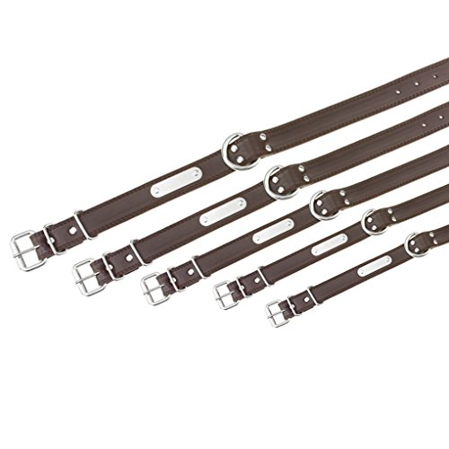 Personalized Name Dog Collars Pet Cat Puppy ID Charm Tags, Black Leather Adjustable Dog Collars with Custom Made Stainless Steel Engraved Dog Name Plate/ID Phone Tags, Christmas Gift