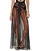 HaoDuoYi Womens Sexy Mesh Tulle Sheer High Waist Split Maxi Skirt