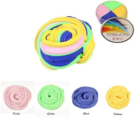 Fluffy Slime - Slime Soft Stress Relief Toy Enjoy the Fun With Super-Fun Aisige Non-Sticky Scented Giant Fluffy Slime （Multicolored 4）7 Oz