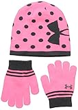Under Armour Girls' Knit Beanie Glove Combo,Pink Punk,4-7 Years/Medium