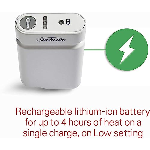 Sunbeam Cordless Heating Pad, Portable and Rechargeable for Back