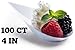 Zappy 100 Tear Drop Mini Appetizer Plates - Mini Dessert Plates White Tasting Spoons Plastic Mini Spoons Dessert Spoon Teardrop Asian Spoon Small Mini Dessert Bowls Serving Cup Horderves Plates