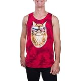 Feline Freedom Kitty Cat in Sunglasses Mens Graphic Tank Top (Large 42/44)