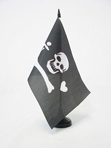AZ FLAG Pirate Stede Bonnett Table Flag 5'' x 8'', skull Pirates Office Decoration 100% Polyester 21 x 14 cm