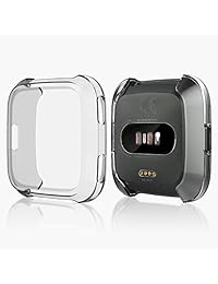 Funda protectora para Fitbit Versa, KTcpt, delgada, protector de pantalla chapado en TPU resistente a los arañazos, para reloj inteligente Fitbit Versa, Transparente